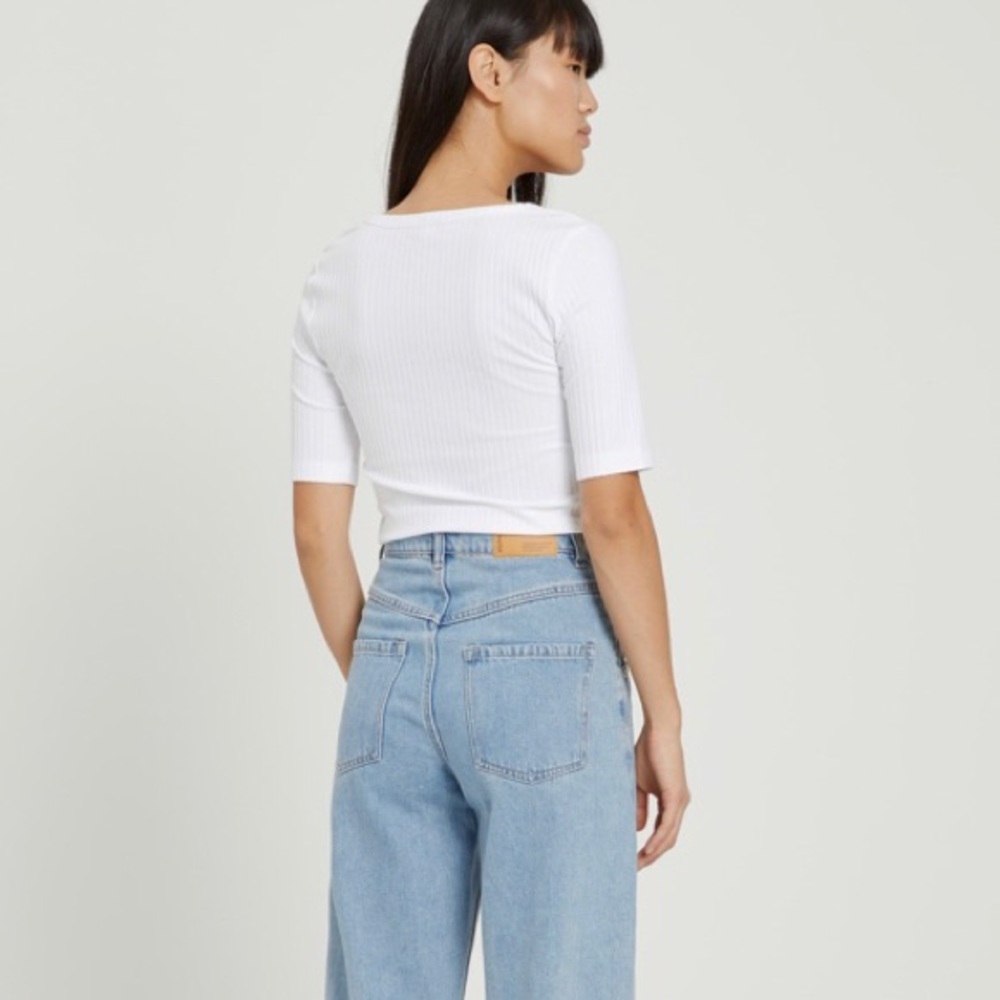 Elegant White Ribed Shirt from Frank & Oak